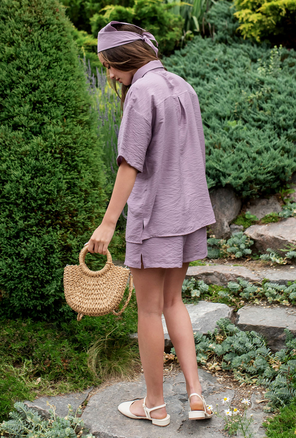 Сиреневый костюм лен жатка —  618256. Maritel. Изображенние 1