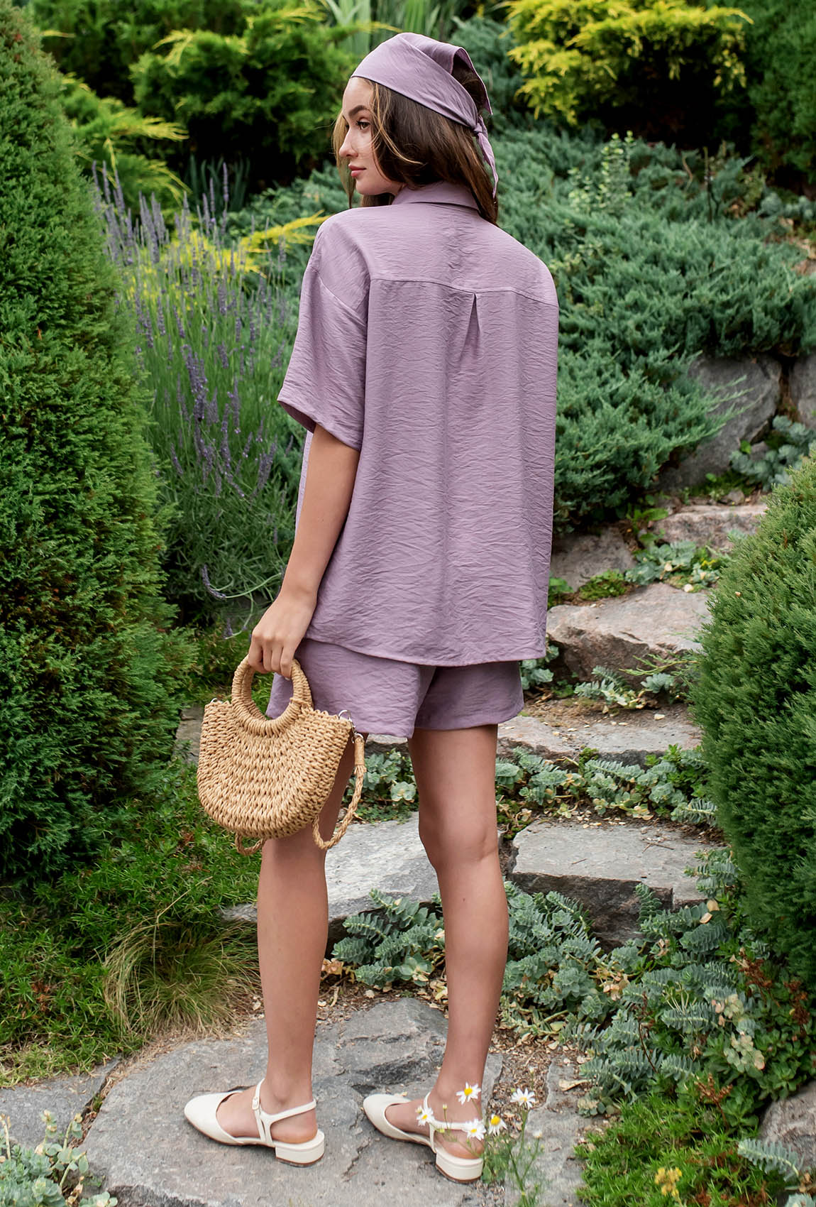 Сиреневый костюм лен жатка —  618256. Maritel. Изображенние 2