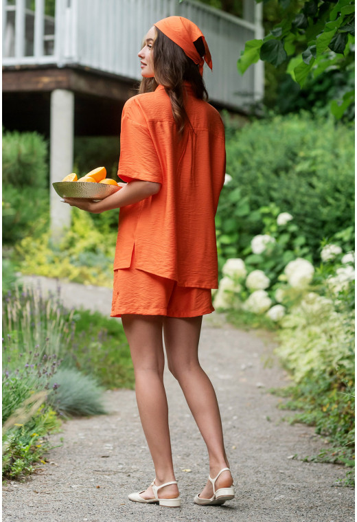 Оранжевый костюм лен жатка — 437794. Maritel. Изображенние 1 Оранжевый костюм лен жатка — 437794. Maritel. Изображенние 1