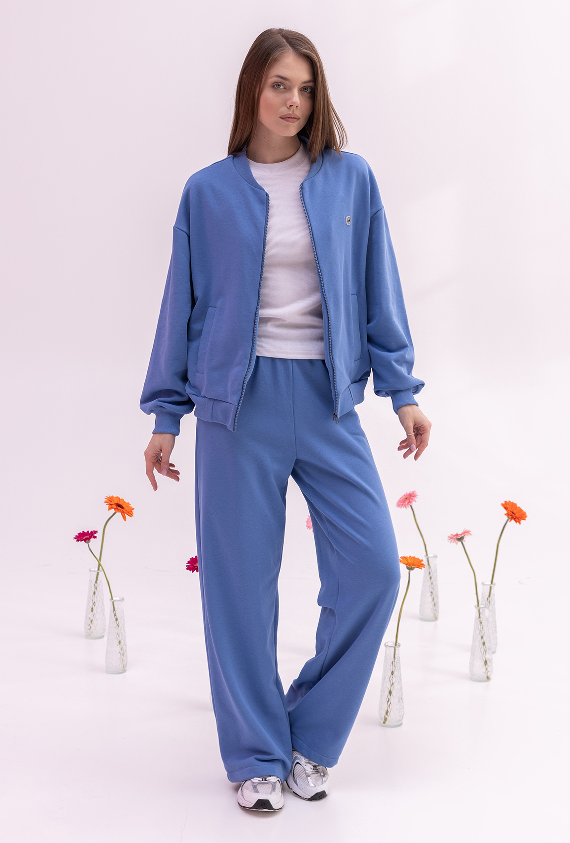 Костюм петля на молнии цвет джинс — 834701. Maritel Костюм петля на молнии цвет джинс — 834701. Maritel