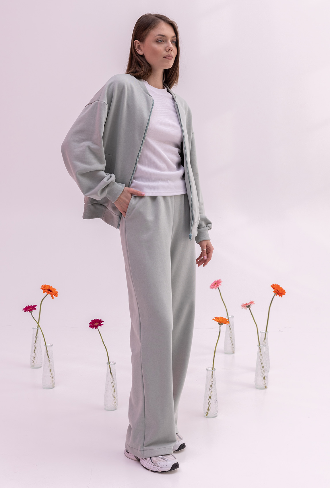 Ментоловый костюм петля на молнии —  249555. Maritel. Изображенние 1