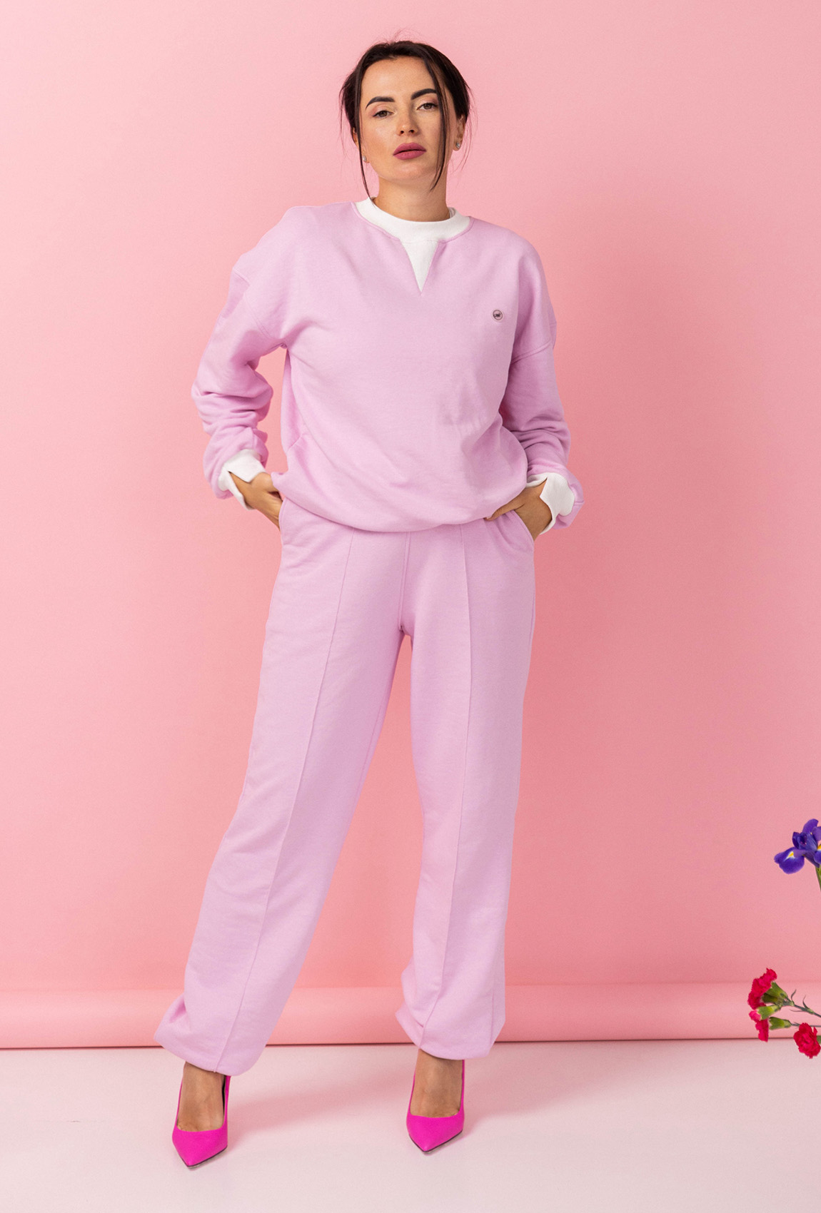 Рожевий костюм петля з світшотом —  239543. Maritel