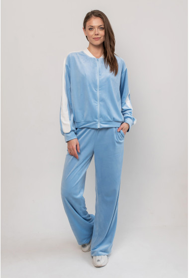 Голубой велюровый костюм с лампасами. Maritel. Изображенние 9