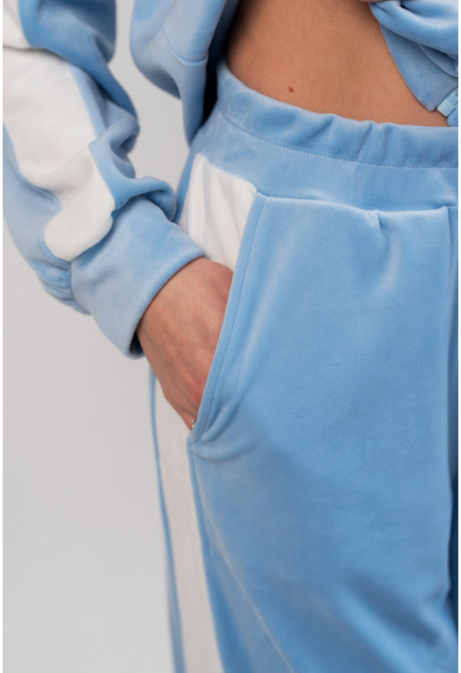 Голубой велюровый костюм с лампасами — 812249. Maritel. Изображенние 3 Голубой велюровый костюм с лампасами — 812249. Maritel. Изображенние 3