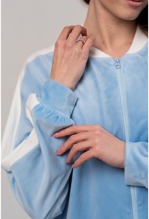 Голубой велюровый костюм с лампасами — 812249. Maritel. Изображенние 4 Голубой велюровый костюм с лампасами — 812249. Maritel. Изображенние 4