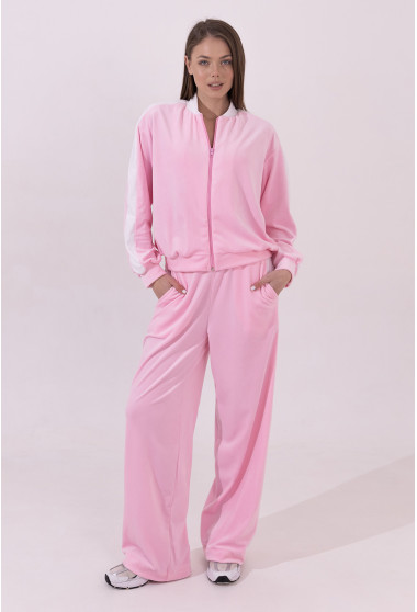 Розовый велюровый костюм с лампасами. Maritel. Изображенние 12