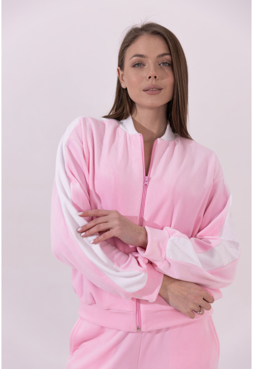 Розовый велюровый костюм с лампасами — 786823. Maritel. Изображенние 1 Розовый велюровый костюм с лампасами — 786823. Maritel. Изображенние 1