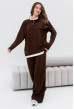 Шоколадный вязаный костюм с воротником — 201892. Maritel Шоколадный вязаный костюм с воротником — 201892. Maritel
