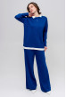 Синий вязаный костюм с воротником. Maritel Синий вязаный костюм с воротником. Maritel