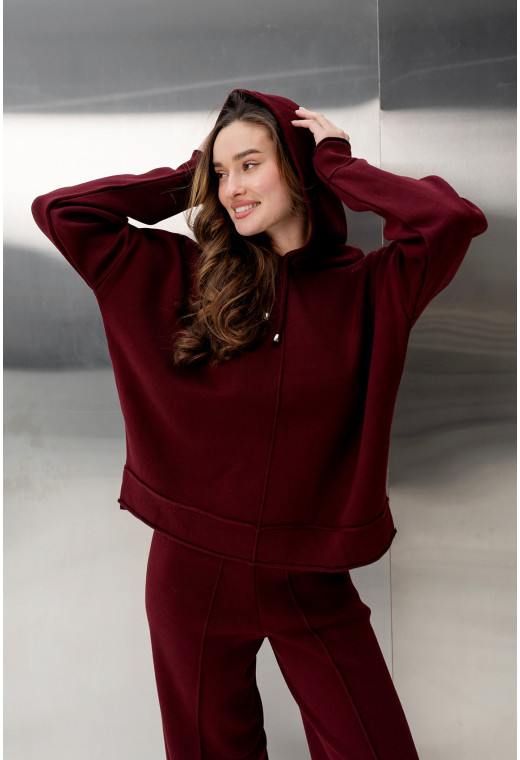 Бордовый костюм отсрочка с капюшоном — 170401. Maritel. Изображенние 3 Бордовый костюм отсрочка с капюшоном — 170401. Maritel. Изображенние 3
