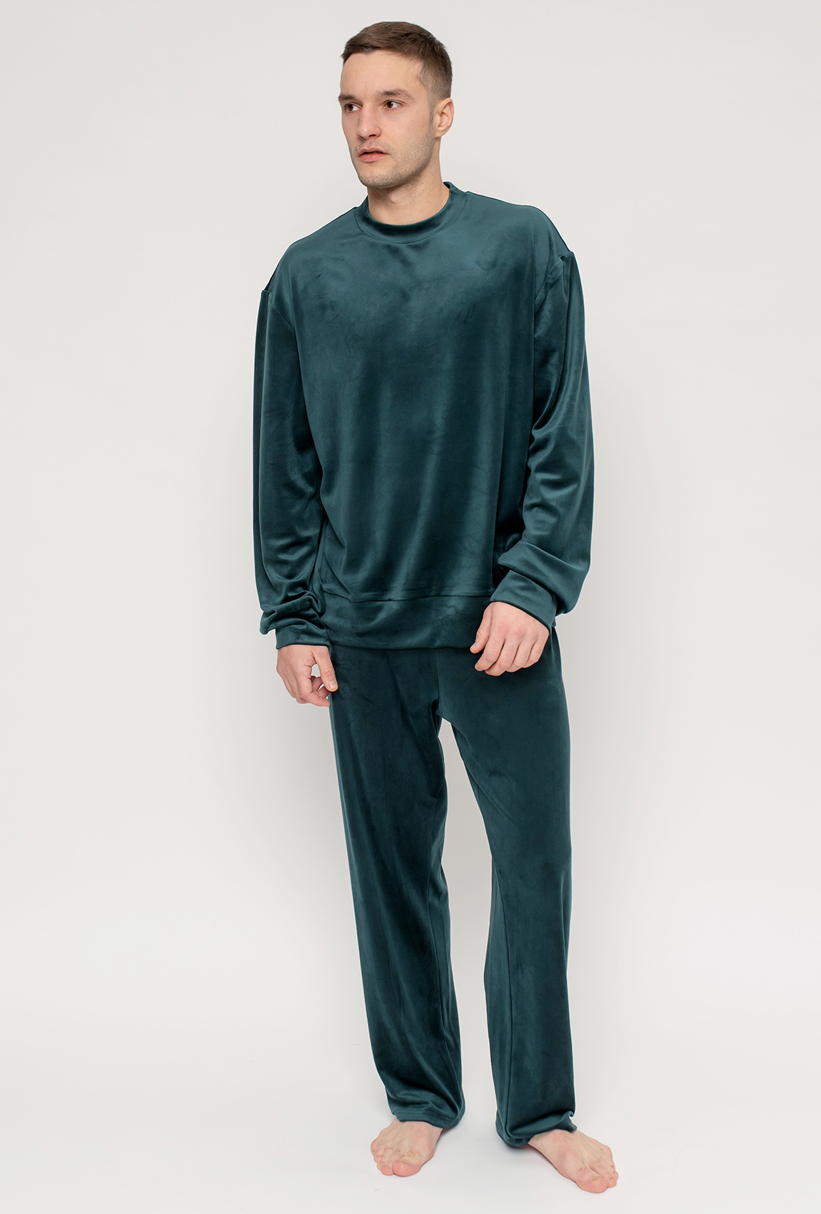 Изумрудная мужская велюровая пижама —  920414. Maritel