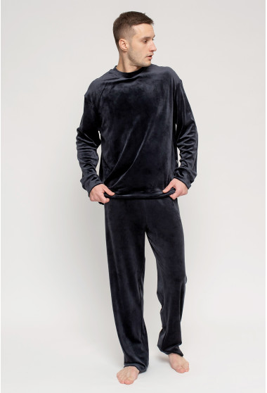 Синяя мужская велюровая пижама. Maritel. Изображенние 6
