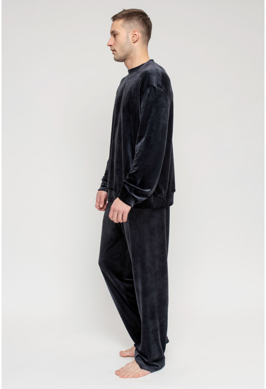 Синяя мужская велюровая пижама — 517696. Maritel. Изображенние 1 Синяя мужская велюровая пижама — 517696. Maritel. Изображенние 1