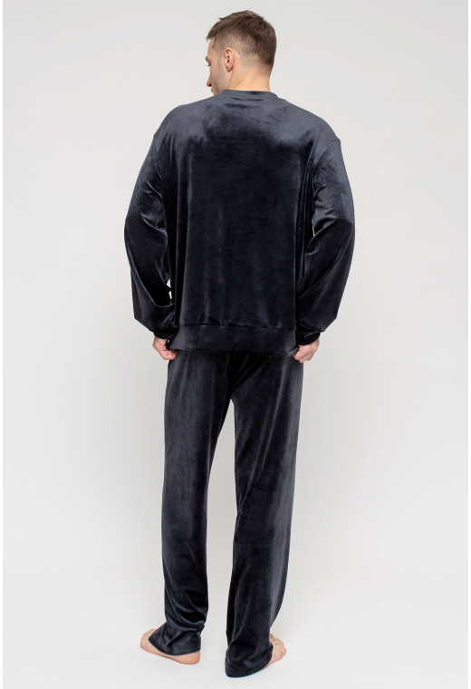 Синяя мужская велюровая пижама — 517696. Maritel. Изображенние 2 Синяя мужская велюровая пижама — 517696. Maritel. Изображенние 2