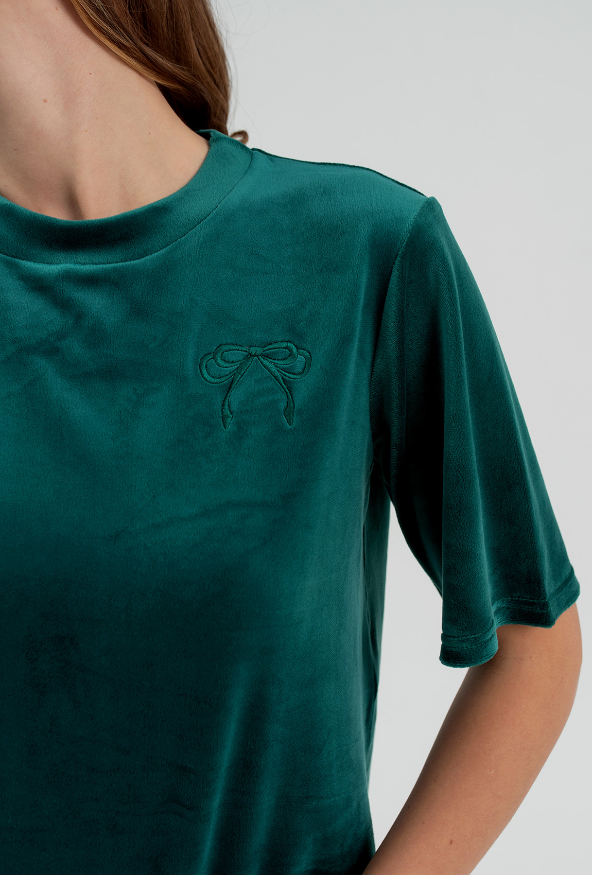 Изумрудная пижама бант с шортами — 650193. Maritel. Изображенние 3 Изумрудная пижама бант с шортами — 650193. Maritel. Изображенние 3