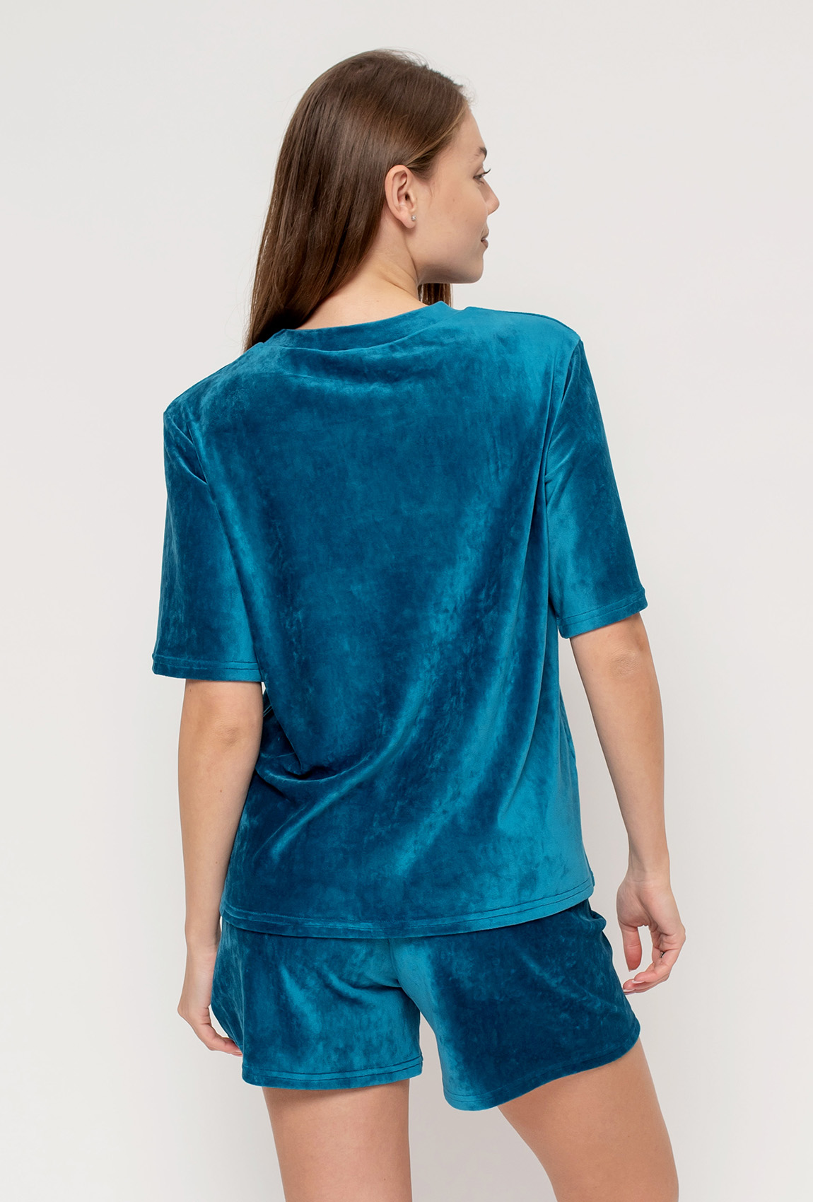 Аквамариновая пижама бант с шортами — 800741. Maritel. Изображенние 4 Аквамариновая пижама бант с шортами — 800741. Maritel. Изображенние 4