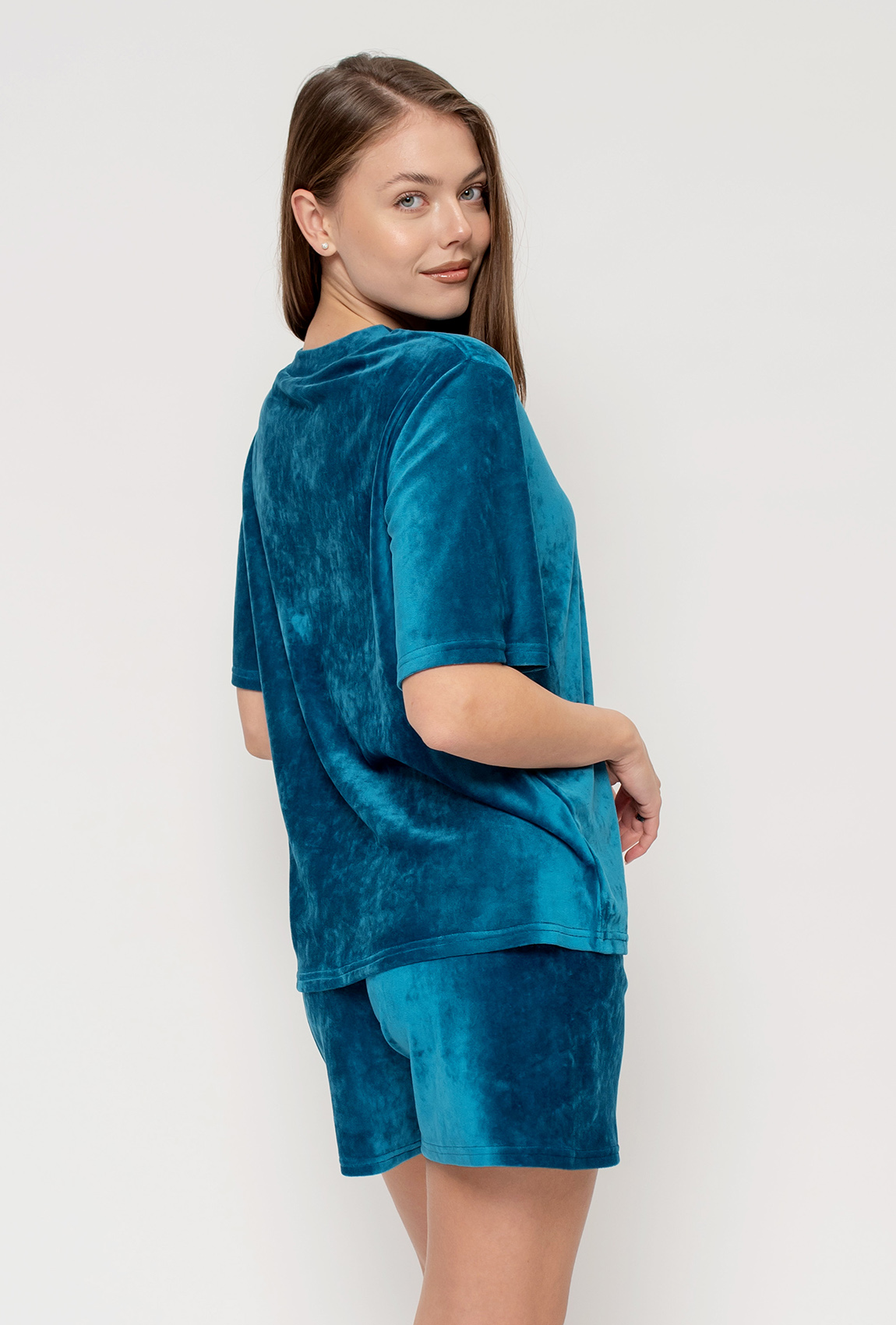 Аквамариновая пижама бант с шортами — 800741. Maritel. Изображенние 1 Аквамариновая пижама бант с шортами — 800741. Maritel. Изображенние 1