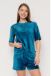 Аквамариновая пижама бант с шортами — 800741. Maritel. Изображенние 2 Аквамариновая пижама бант с шортами — 800741. Maritel. Изображенние 2
