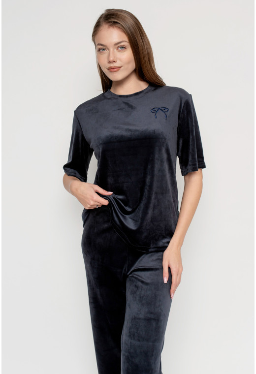 Синяя пижама бант с штанами — 572969. Maritel. Изображенние 3 Синяя пижама бант с штанами — 572969. Maritel. Изображенние 3