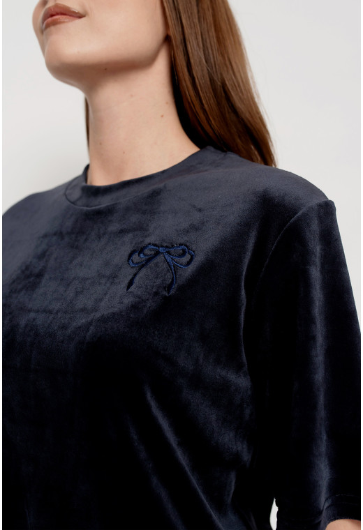 Синяя пижама бант с штанами — 572969. Maritel. Изображенние 4 Синяя пижама бант с штанами — 572969. Maritel. Изображенние 4