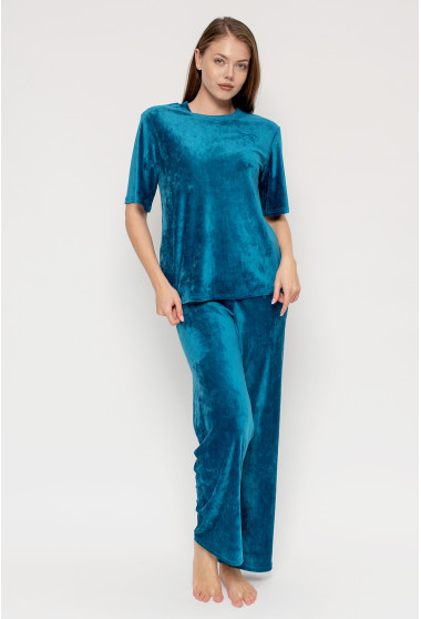 Аквамариновая пижама бант со штанами. Maritel. Изображенние 3