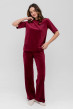 Бордовая пижама бант со штанами — 454782. Maritel Бордовая пижама бант со штанами — 454782. Maritel