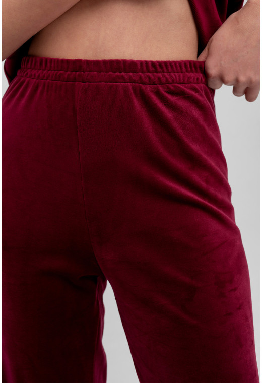 Бордовая пижама бант со штанами — 454782. Maritel. Изображенние 5 Бордовая пижама бант со штанами — 454782. Maritel. Изображенние 5