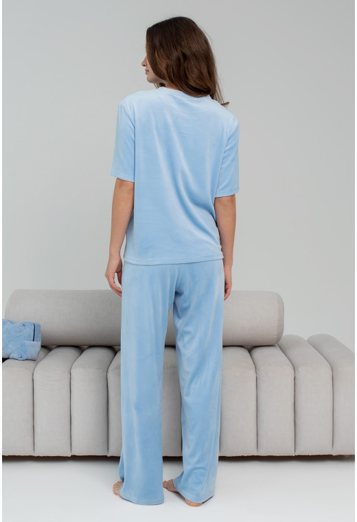 Голубая пижама бант со штанами — 320318. Maritel. Изображенние 2 Голубая пижама бант со штанами — 320318. Maritel. Изображенние 2