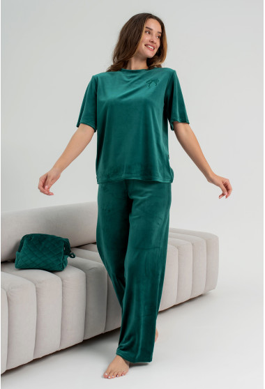 Изумрудная пижама бант со штанами. Maritel. Изображенние 1
