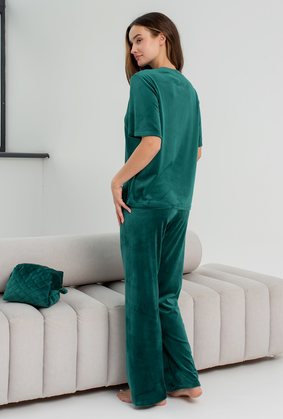 Изумрудная пижама бант со штанами — 277232. Maritel. Изображенние 1 Изумрудная пижама бант со штанами — 277232. Maritel. Изображенние 1