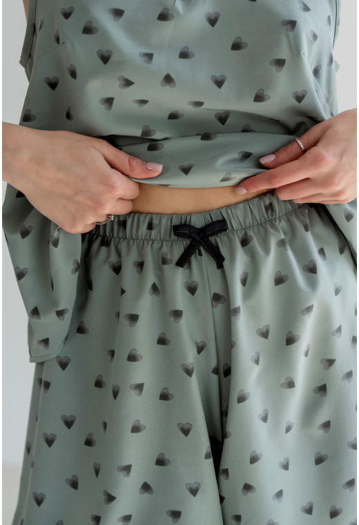Оливковая пижама в черное сердце — 616808. Maritel. Изображенние 4 Оливковая пижама в черное сердце — 616808. Maritel. Изображенние 4
