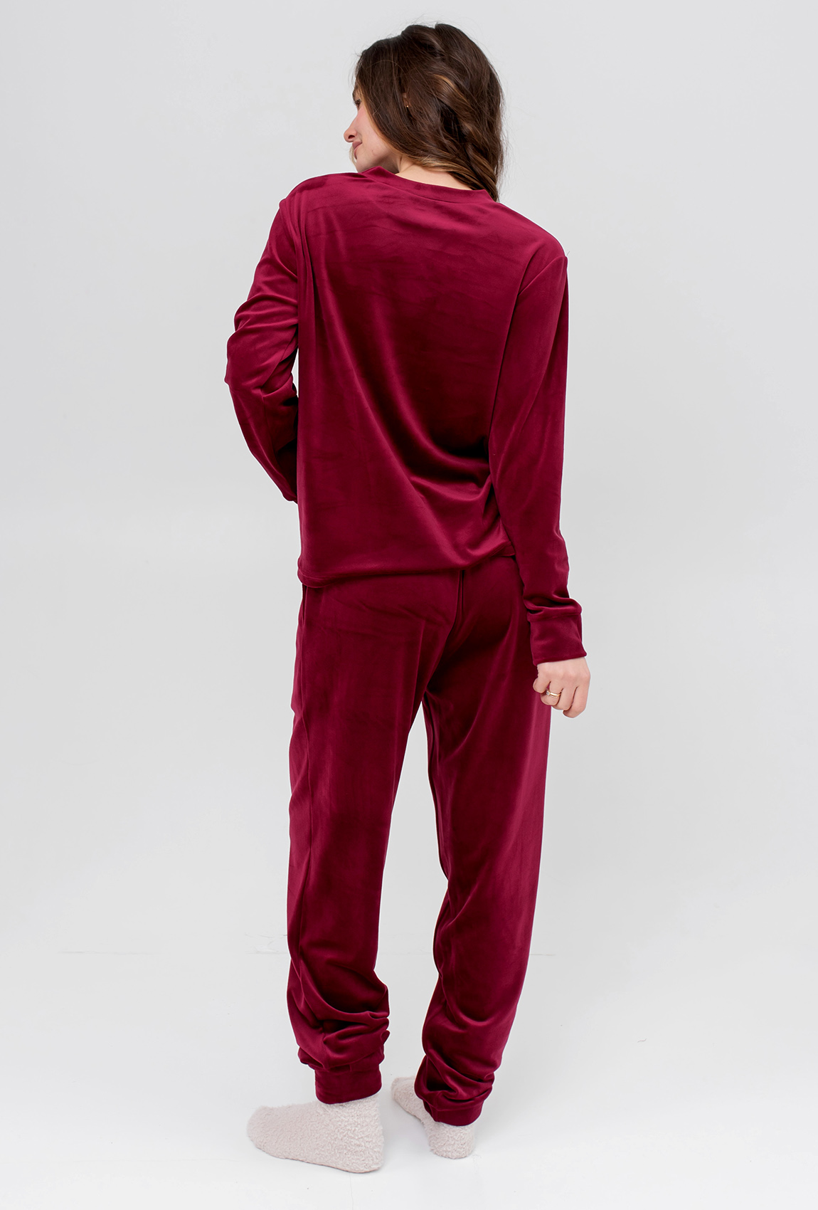 Бордовая велюровая пижама Chill time —  641266. Maritel. Изображенние 1
