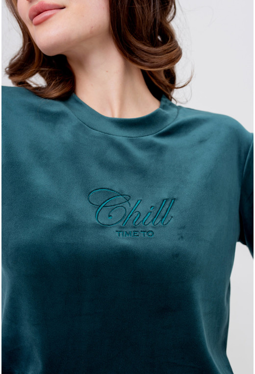 Изумрудная велюровая пижама Chill time — 120569. Maritel. Изображенние 3 Изумрудная велюровая пижама Chill time — 120569. Maritel. Изображенние 3