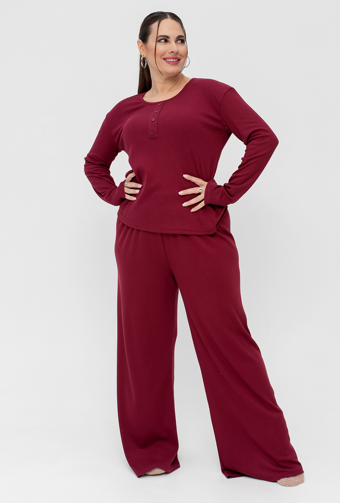 Бордова піжама рубчик —  753477. Maritel
