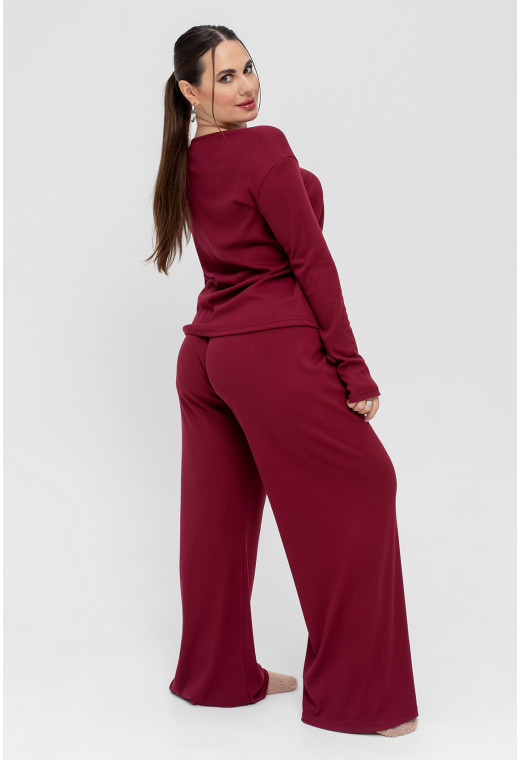 Бордовая пижама рубчик. Maritel. Изображенние 4 Бордовая пижама рубчик. Maritel. Изображенние 4