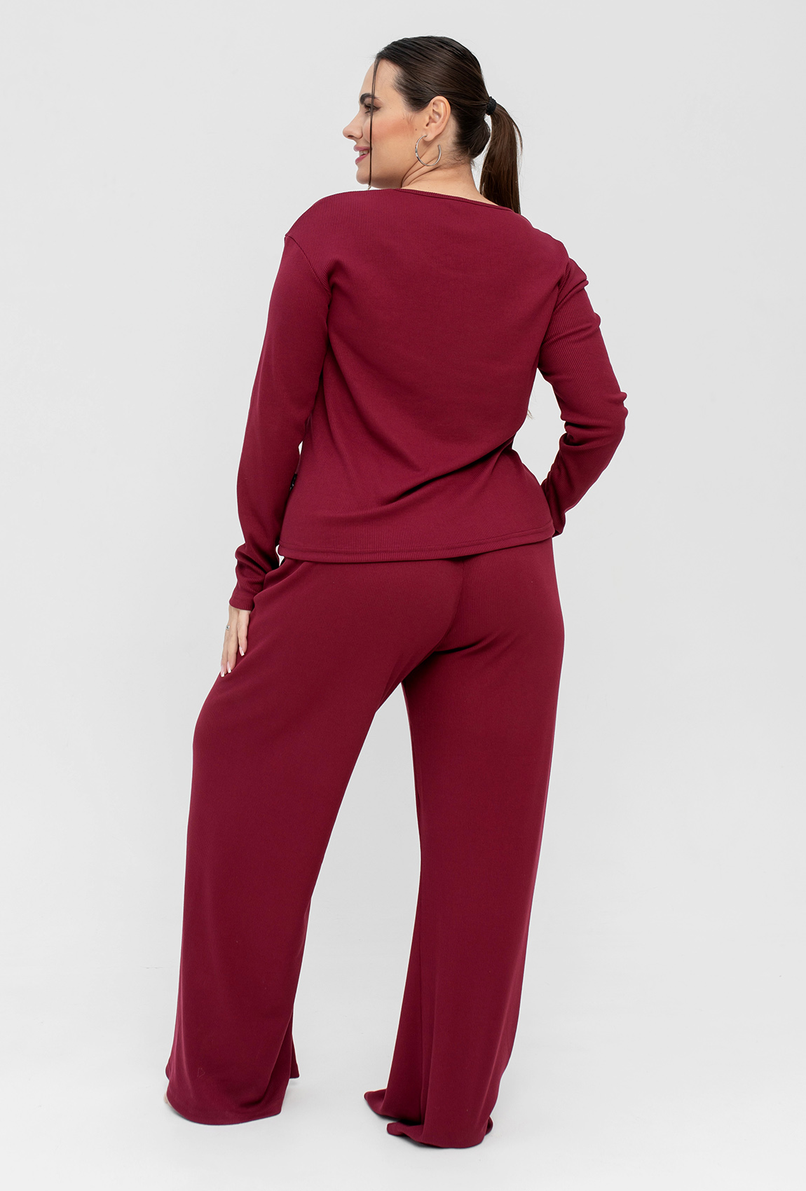 Бордова піжама рубчик —  753477. Maritel. Зображення 5