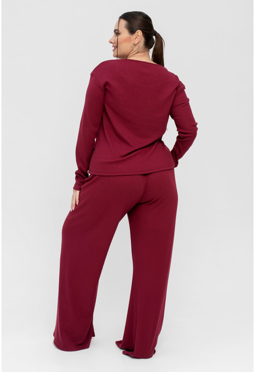 Бордовая пижама рубчик. Maritel. Изображенние 5 Бордовая пижама рубчик. Maritel. Изображенние 5