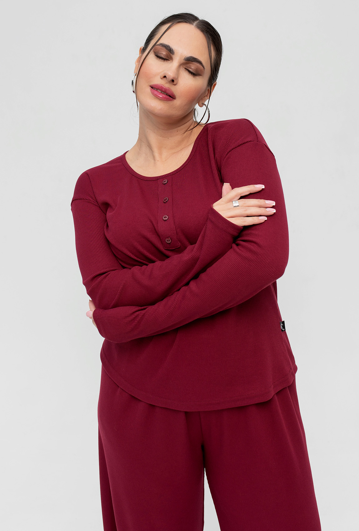 Бордова піжама рубчик —  753477. Maritel. Зображення 1