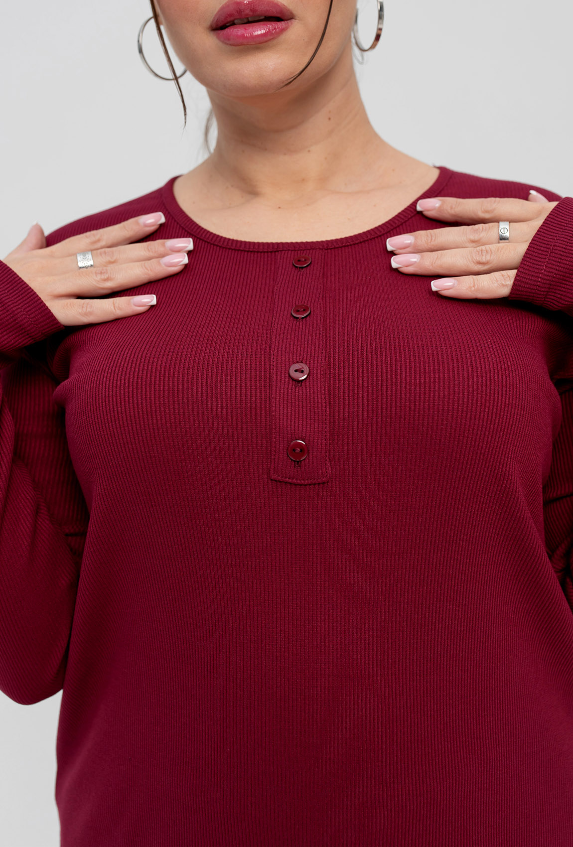 Бордова піжама рубчик —  753477. Maritel. Зображення 2