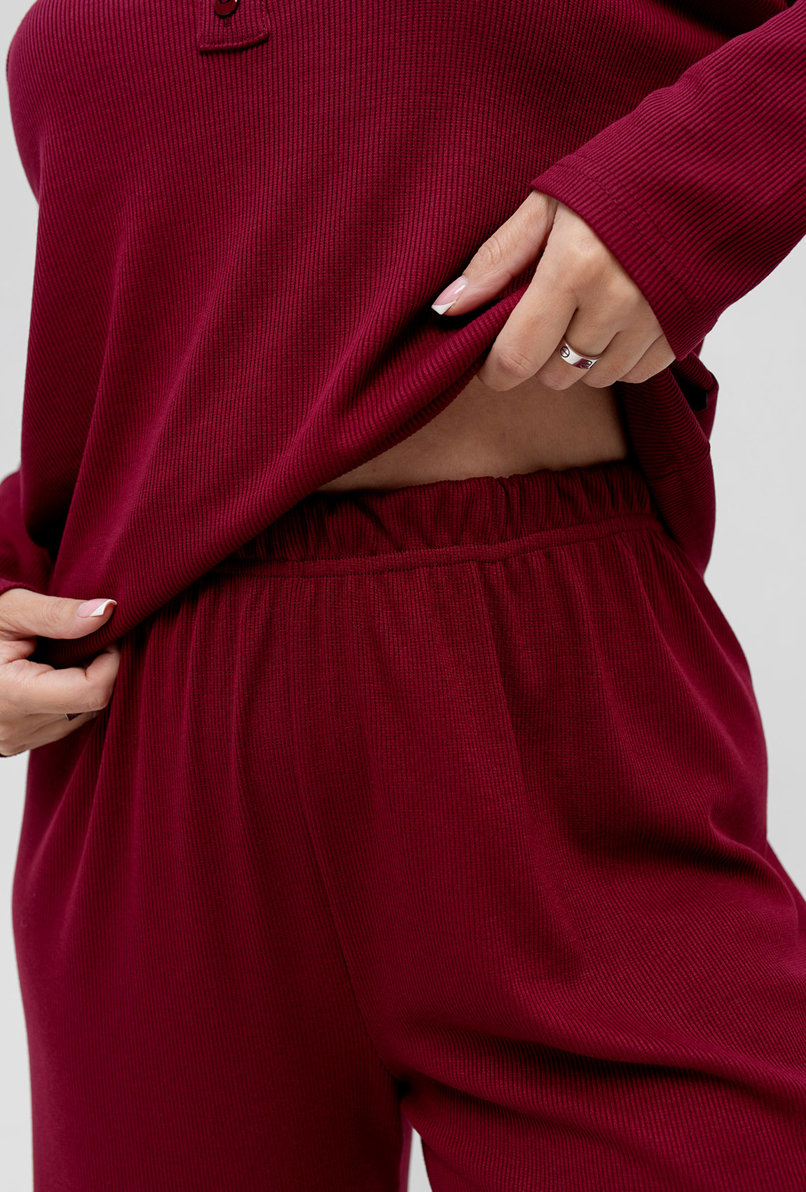 Бордова піжама рубчик —  753477. Maritel. Зображення 3