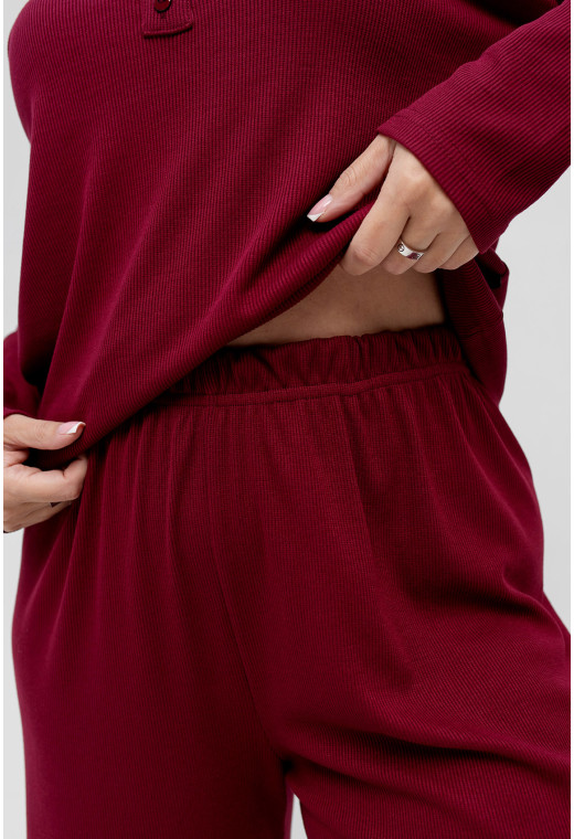 Бордовая пижама рубчик. Maritel. Изображенние 3 Бордовая пижама рубчик. Maritel. Изображенние 3