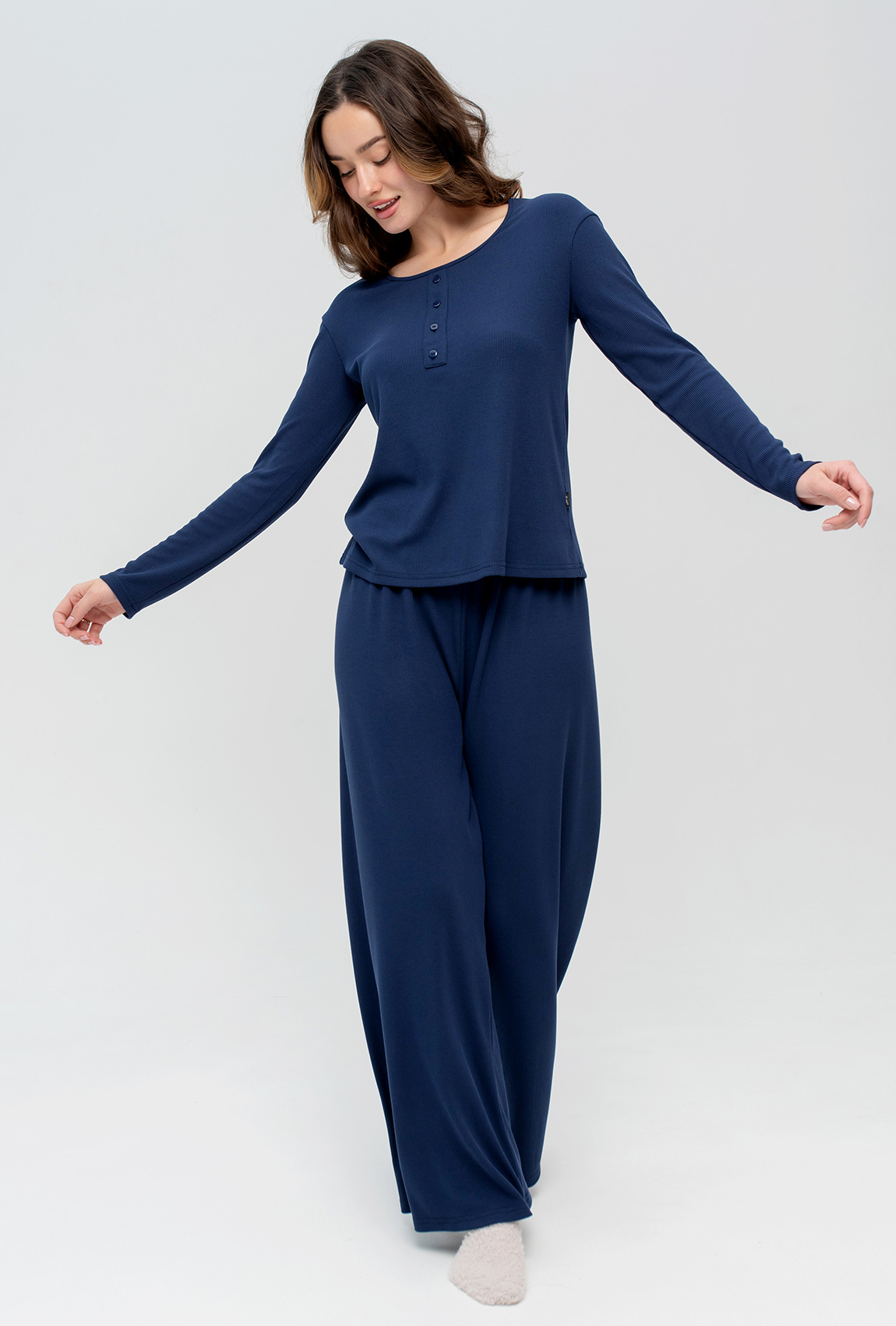 Синя піжама рубчик —  739068. Maritel