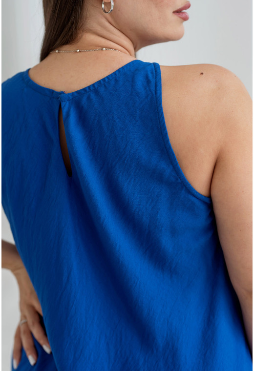 Сарафан льон жатка колір електрик — 184085. Maritel. Зображення 4 Сарафан льон жатка колір електрик — 184085. Maritel. Зображення 4