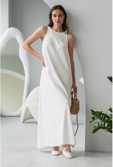 Молочный сарафан лен жатка. Maritel. Изображенние 10