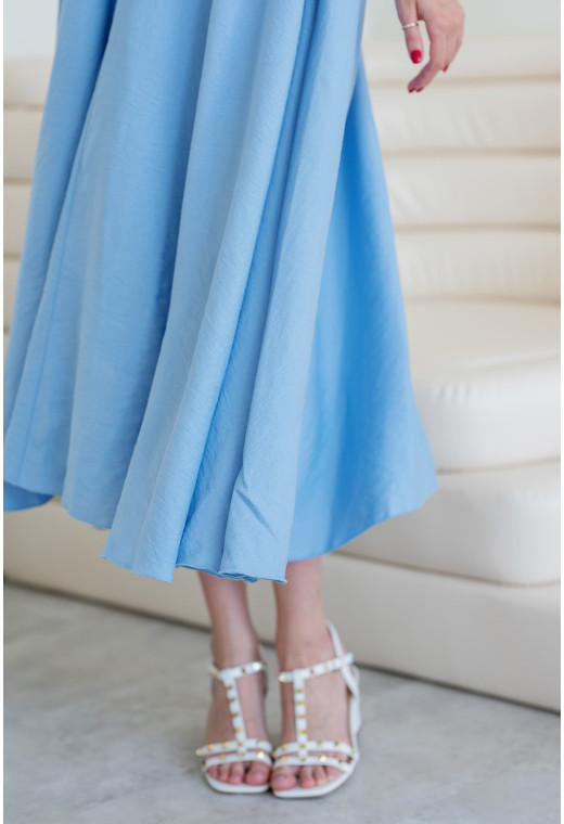 Сарафан льон колір джинс — 548392. Maritel. Зображення 4 Сарафан льон колір джинс — 548392. Maritel. Зображення 4