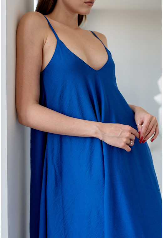 Сарафан лен цвет электрик — 418101. Maritel. Изображенние 2 Сарафан лен цвет электрик — 418101. Maritel. Изображенние 2