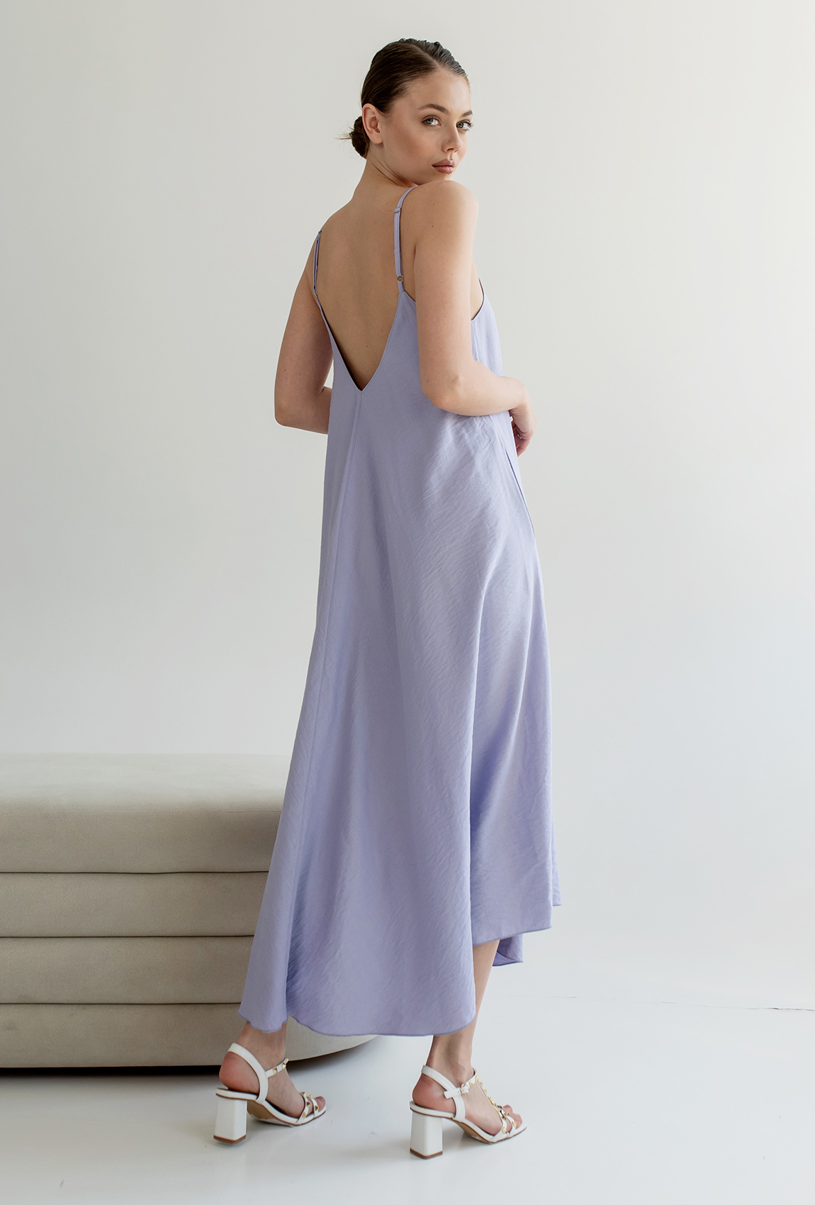 Лавандовый сарафан лен —  637657. Maritel. Изображенние 1