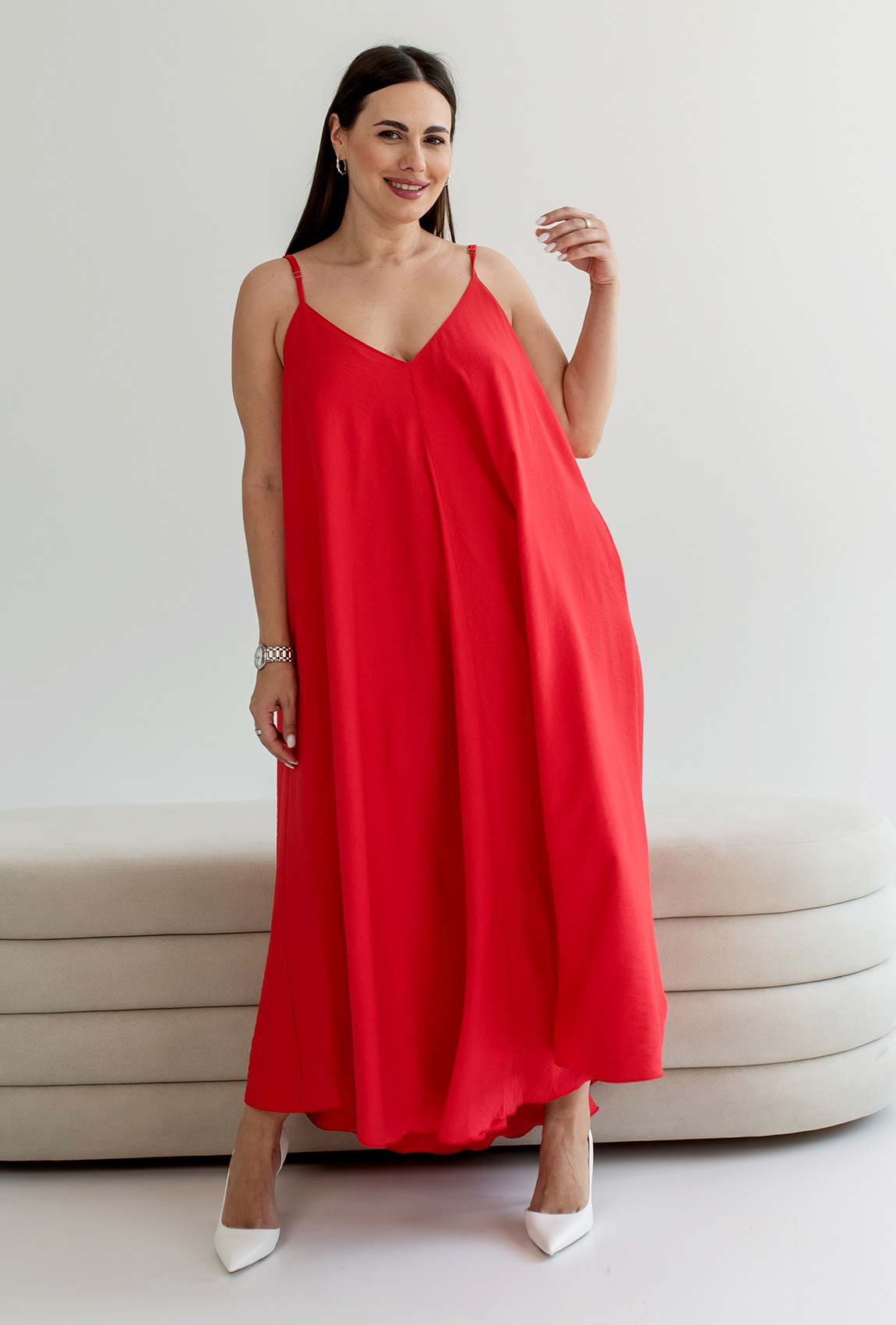 Красный сарафан лен —  641316. Maritel