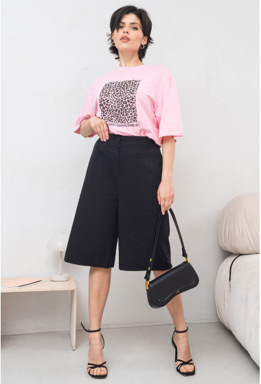 Черные удлиненные льняные шорты. Maritel. Изображенние 10