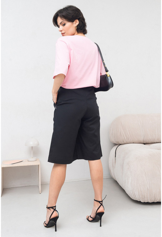 Черные удлиненные льняные шорты — 355467. Maritel. Изображенние 1 Черные удлиненные льняные шорты — 355467. Maritel. Изображенние 1